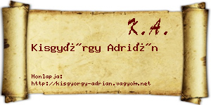 Kisgyörgy Adrián névjegykártya